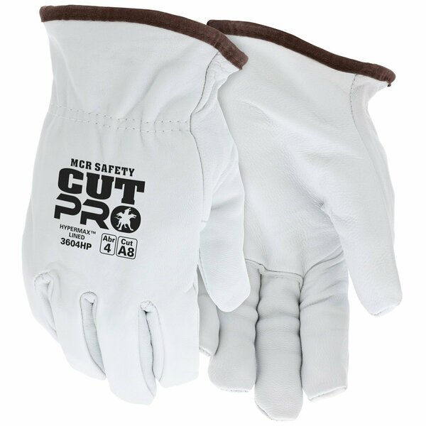 Mcr Safety Gloves, Prem Goat Driver Wing Thumb HPPE Liner, M, 12PK 3604HPM